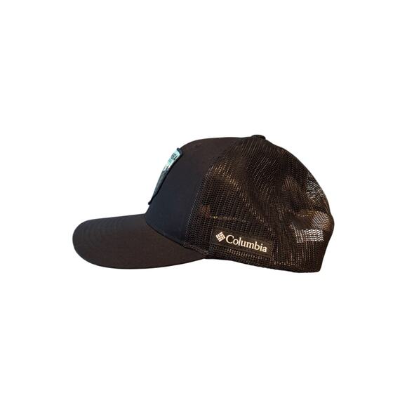 Columbia Sportswear Men’s Trucker Hat Mesh Snapback Cap Black Outdoor Patch Logo - Picture 3 of 6